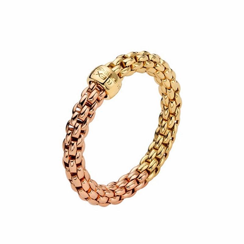 Fope Essentials 18ct Rose and Yellow Gold Ring