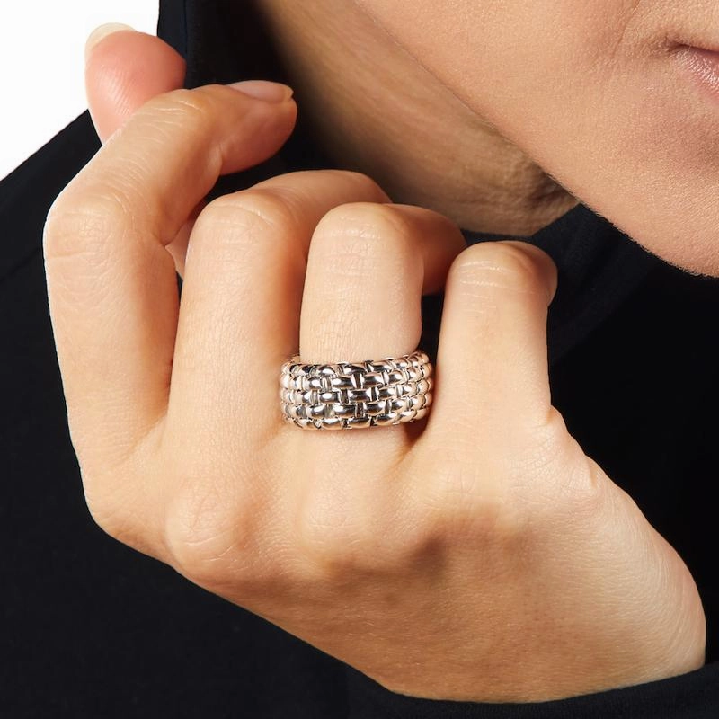 Fope Flex'it Essentials 18ct Rose Gold Wide Ring