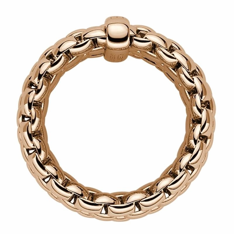 Fope Flex'it Essentials 18ct Rose Gold Wide Ring