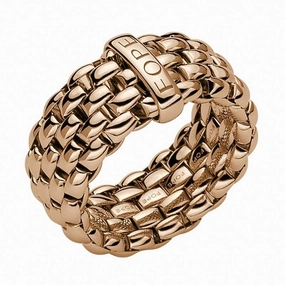 Fope Flex'it Essentials 18ct Rose Gold Wide Ring