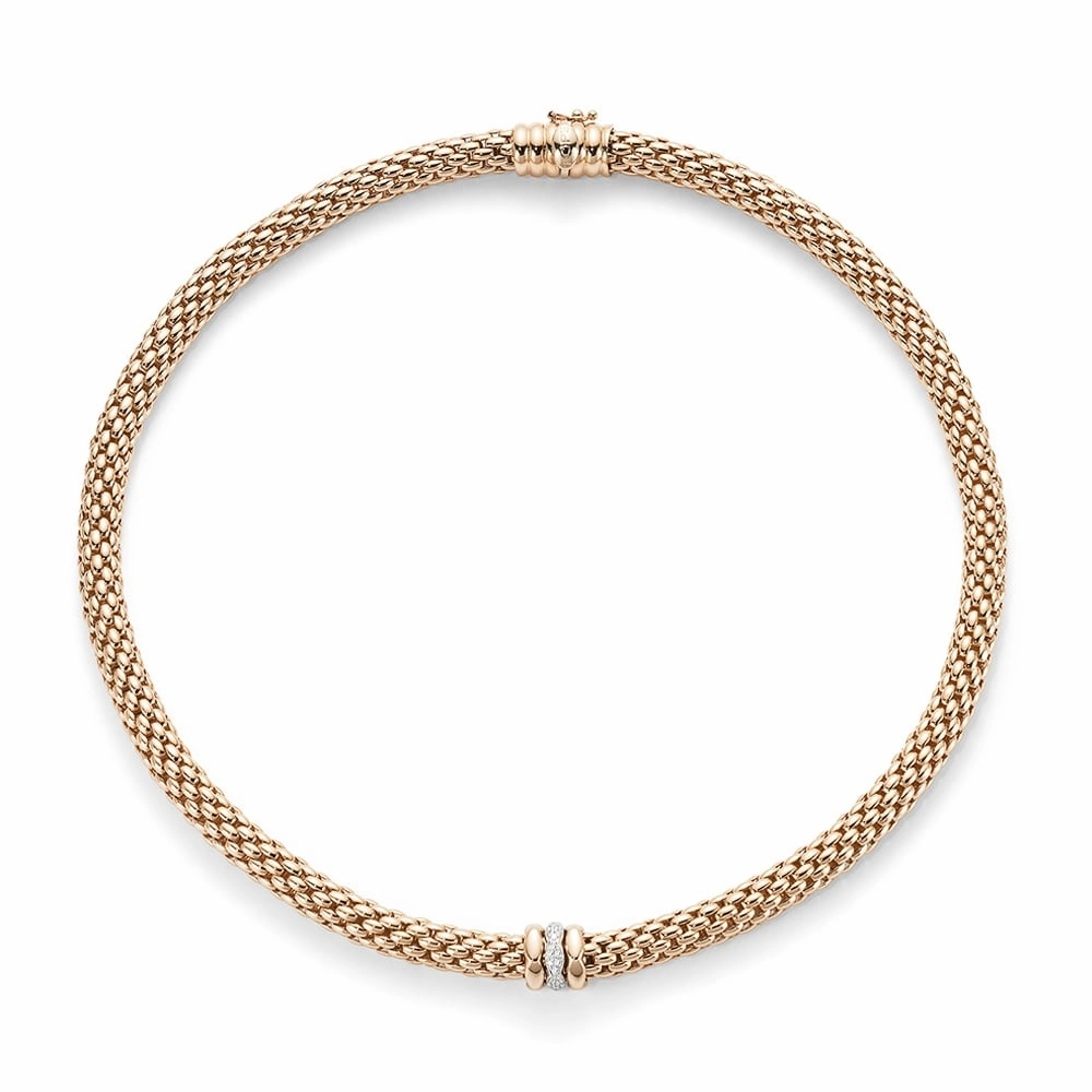 Fope Flex'It Niue 18ct Rose Gold 0.19ct Diamond Necklace
