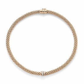 Fope Flex'It Niue 18ct Rose Gold 0.19ct Diamond Necklace