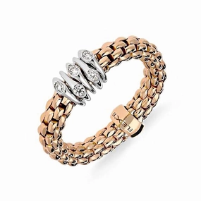 Fope Flex'It Prima 18ct Rose Gold 0.07ct Diamond Ring