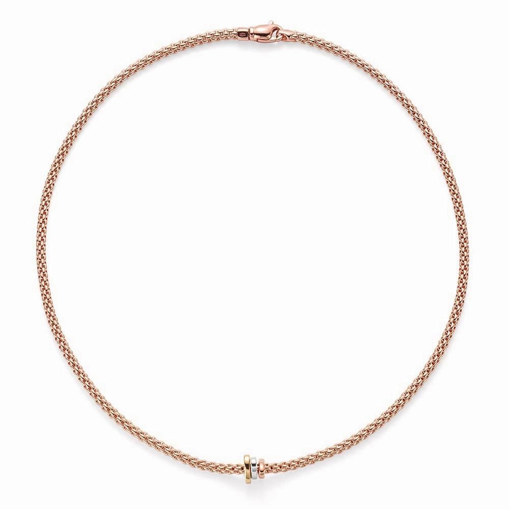 Fope Flex'It Prima 18ct Rose Gold 43cm Necklace
