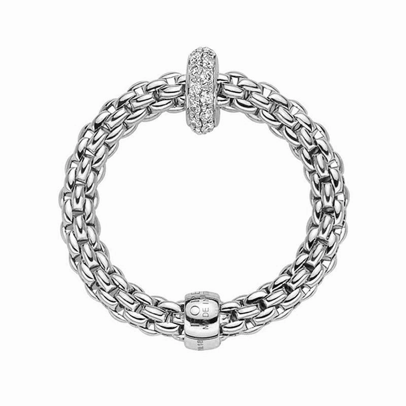 Fope Flex'it Prima 18ct White Gold 0.18ct Diamond Ring