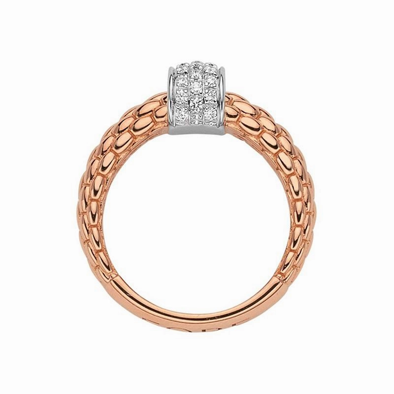 Fope Flex'it Solo 18ct Rose Gold 0.20ct Diamond Ring