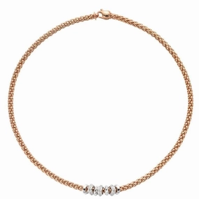 Fope Flex'it Solo 18ct Rose Gold 0.50ct Diamond Necklace