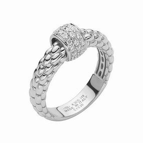 Fope Flex'it Solo 18ct White Gold 0.20ct Diamond Ring