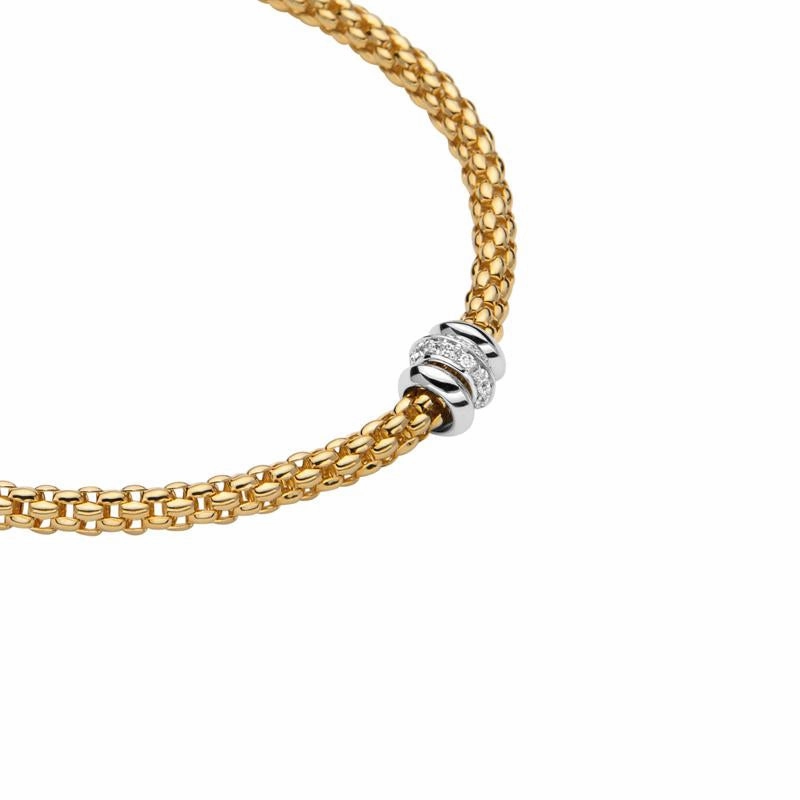 Fope Flex'it Solo 18ct Yellow Gold 0.17ct Diamond Necklace D