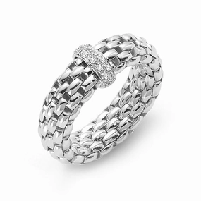 Fope Flex'It Vendome 18ct White Gold 0.10ct Diamond Ring