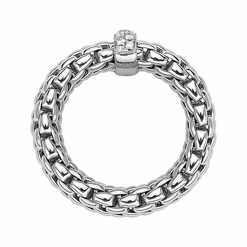Fope Flex'It Vendome 18ct White Gold 0.10ct Diamond Ring