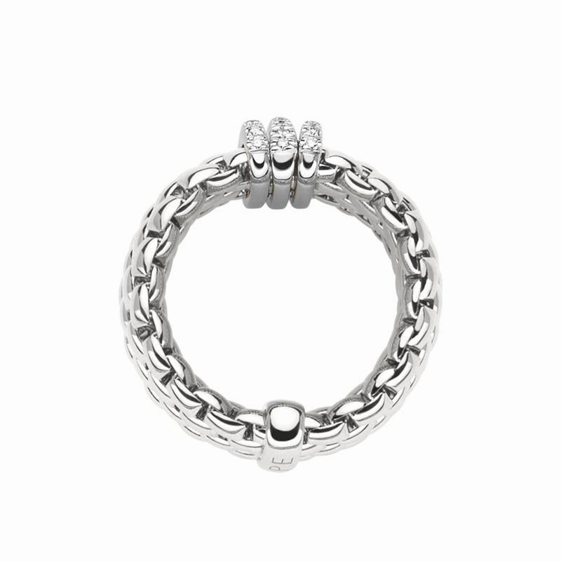 Fope Panorama 18ct White Gold 0.23ct Diamond  Rondelle Ring