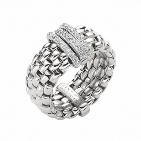 Fope Panorama 18ct White Gold 0.23ct Diamond  Rondelle Ring