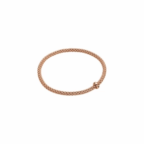 Fope Prima 18ct Rose Gold 0.01ct Black Diamond Flexible Bracelet