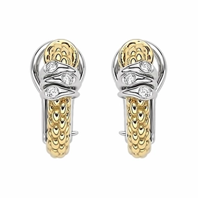 Fope Prima 18ct Yellow Gold 0.08ct Diamond Hoop Earrings