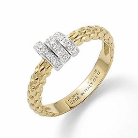 Fope Prima 18ct Yellow Gold 0.13ct Diamond Ring