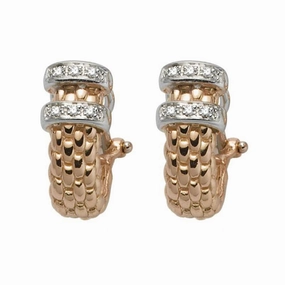 Fope Solo 18ct Rose Gold 0.11ct Diamond Stud Earrings