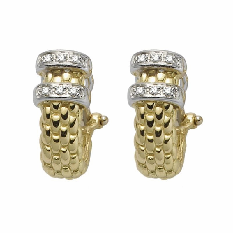 Fope Solo 18ct Yellow Gold 0.11ct Diamond Stud Earrings