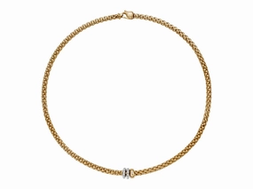 Fope Solo 18ct Yellow Gold 0.56ct Diamond 45cm Necklace