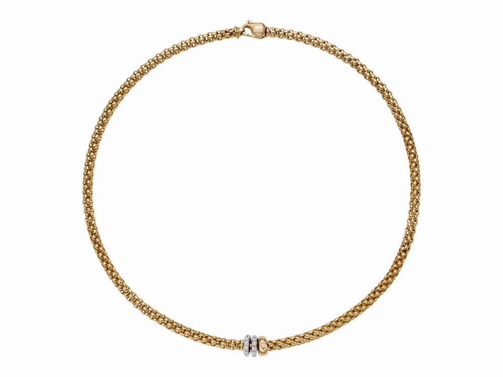 Fope Solo 18ct Yellow Gold 0.56ct Diamond 45cm Necklace