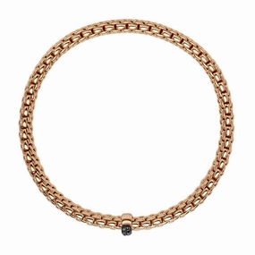 Fope Vendome 18ct Rose Gold 0.11ct Black Diamond Bracelet