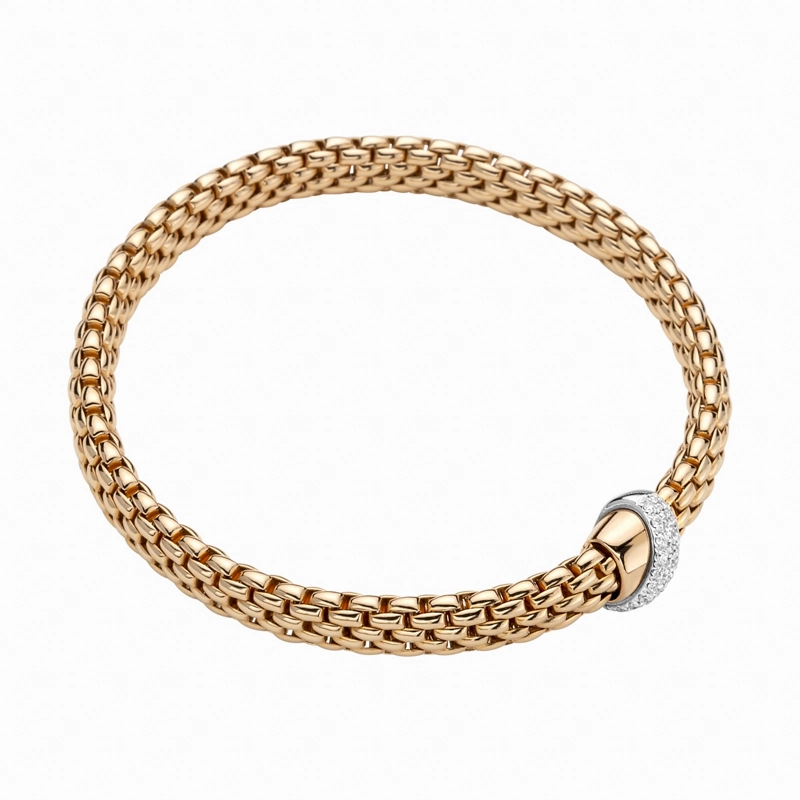 Fope Vendome 18ct Rose Gold 0.20ct Diamond Bracelet