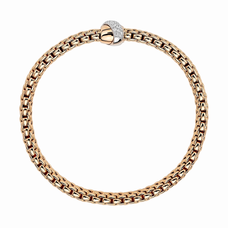 Fope Vendome 18ct Rose Gold 0.20ct Diamond Bracelet