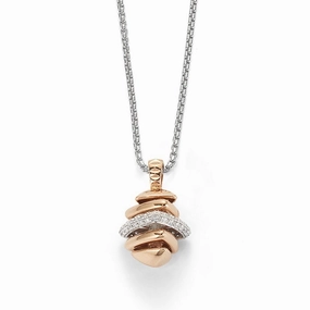 Fope Wild Rose 18ct Rose Gold 0.23ct Diamond 56cm Necklace