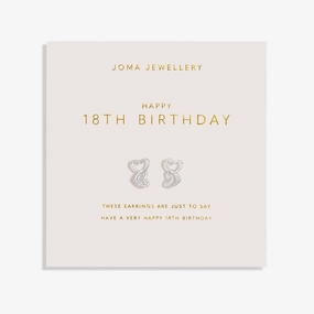 Forever Yours Happy 18th Birthday Silver Plated Earrings 7511