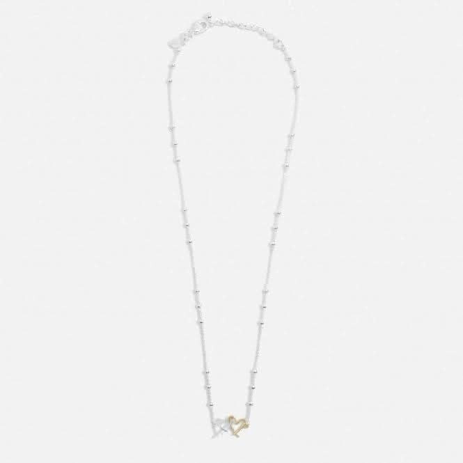 Forever Yours Lots Of Love Silver Gold Plated 46cm   5cm Necklace 6718