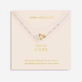 Forever Yours Lots Of Love Silver Gold Plated 46cm   5cm Necklace 6718