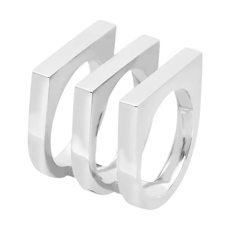 Georg Jensen Aria Sterling Silver Three Row Ring