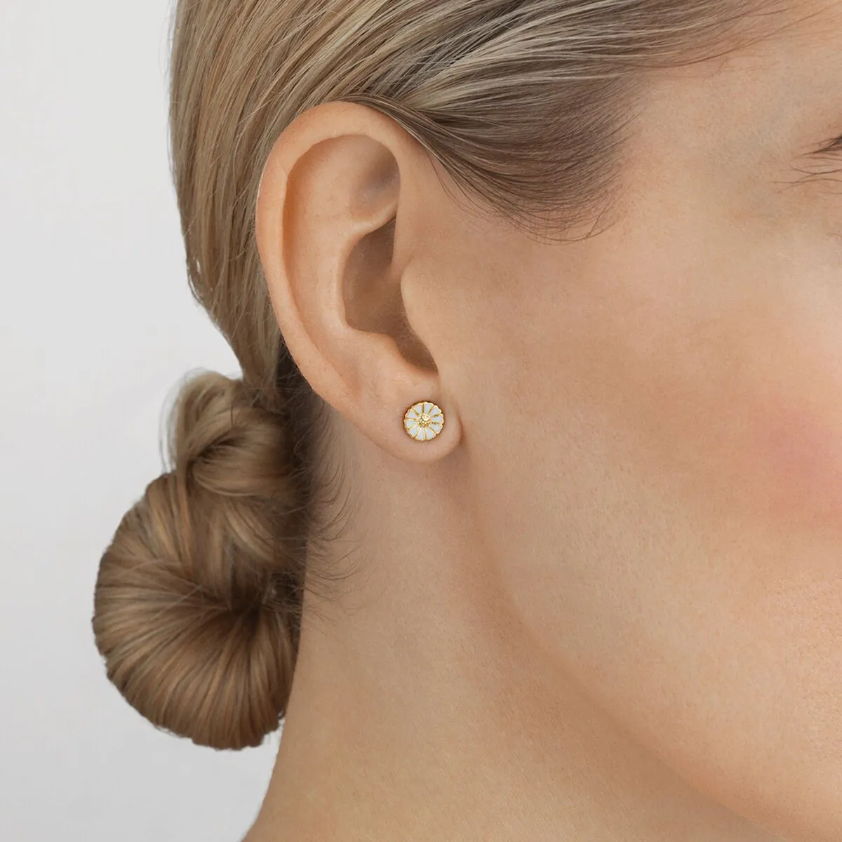 Georg Jensen Daisy 18ct Yellow Gold Plated Sterling Silver Enamel Stud Earrings