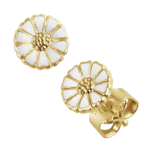 Georg Jensen Daisy 18ct Yellow Gold Plated Sterling Silver Enamel Stud Earrings
