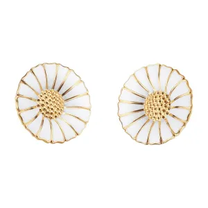 Georg Jensen Daisy 18ct Yellow Gold Plated Sterling Silver Enamel Stud Earrings