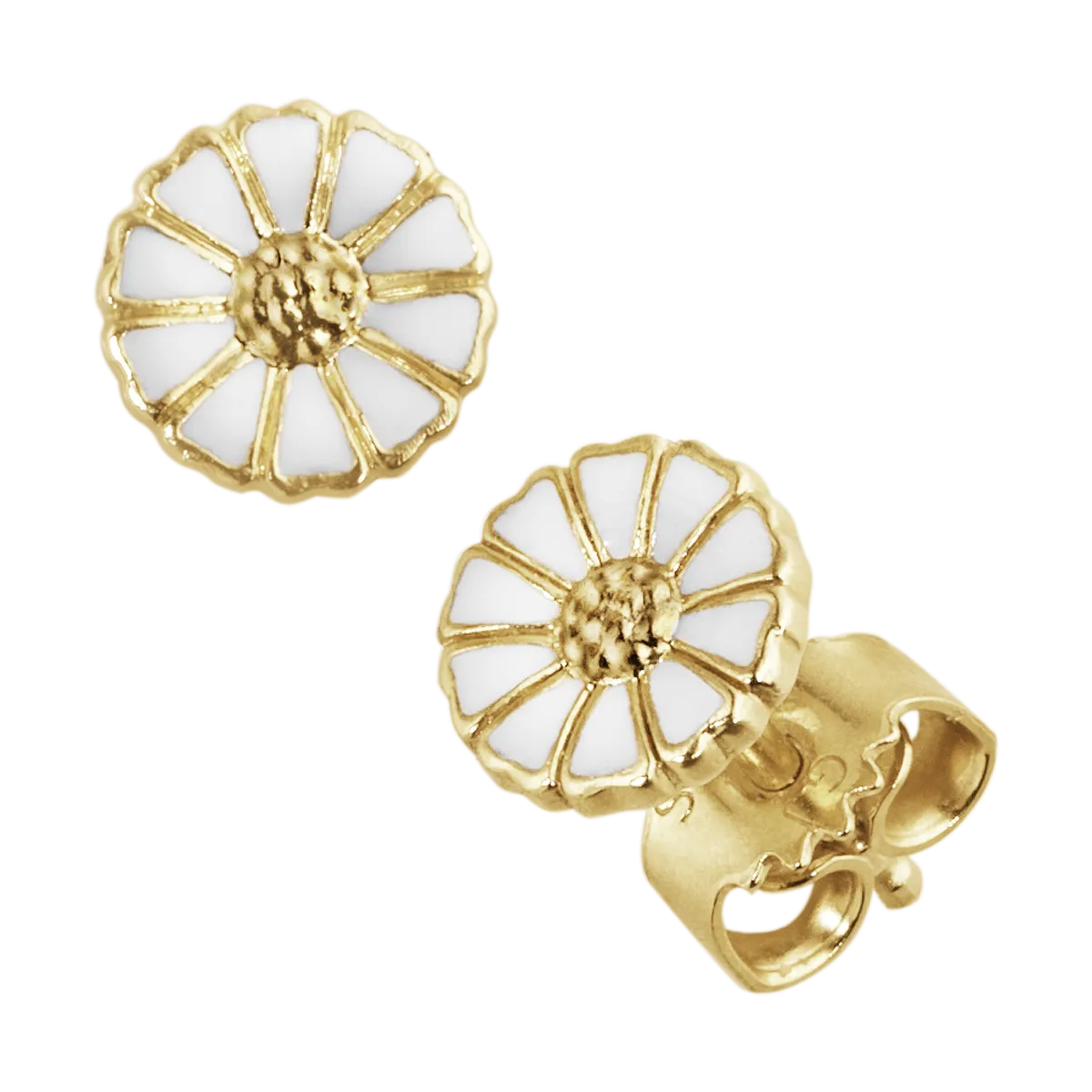 Georg Jensen Daisy 18ct Yellow Gold Plated Sterling Silver Enamel Stud Earrings