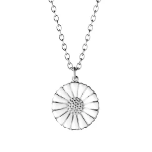 Georg Jensen Daisy Sterling Silver Enamel Necklace D