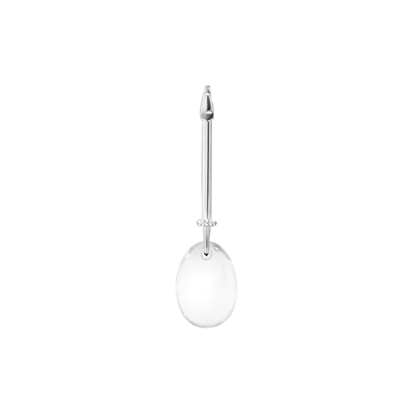 Georg Jensen Dew Drop Silver Rock Crystal Diamond Pendant