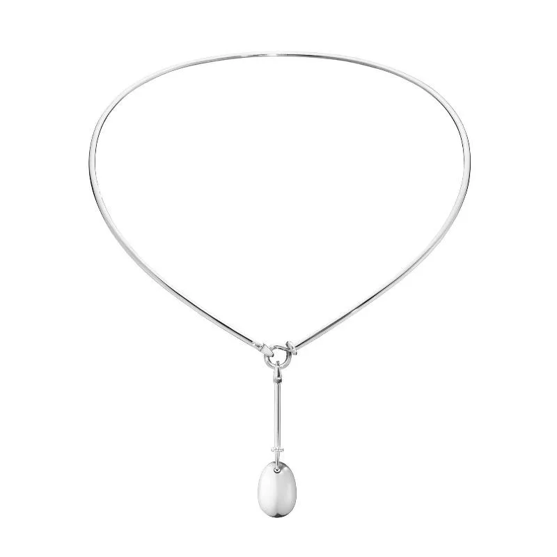 Georg Jensen Dew Drop Sterling Silver Diamond Pendant D
