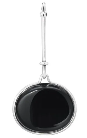 Georg Jensen Dew Drop Sterling Silver Obsidian Pendant