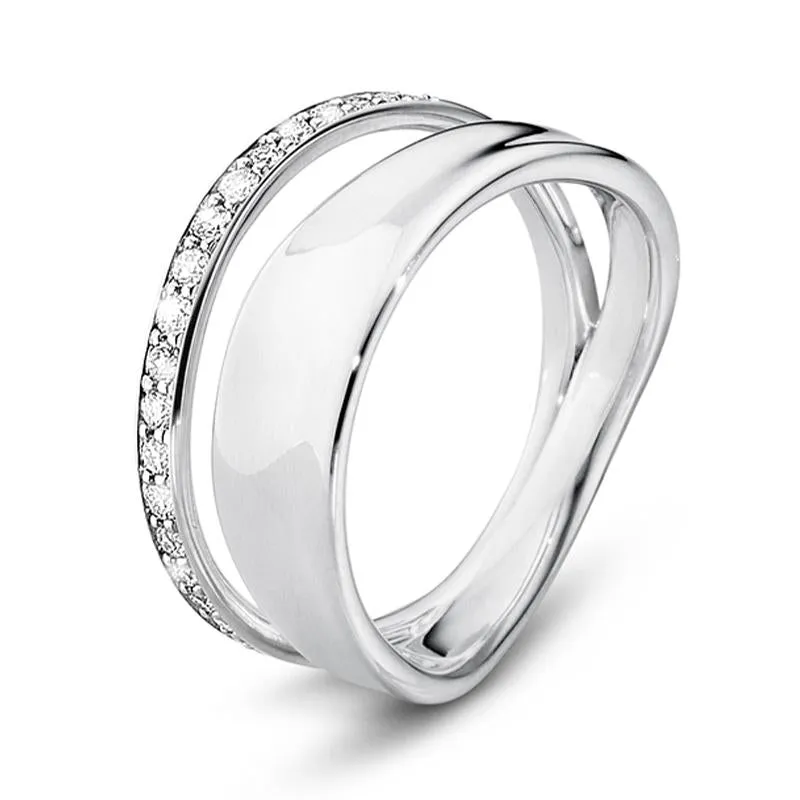 Georg Jensen Marcia Sterling Silver 0.17ct Diamond Ring D