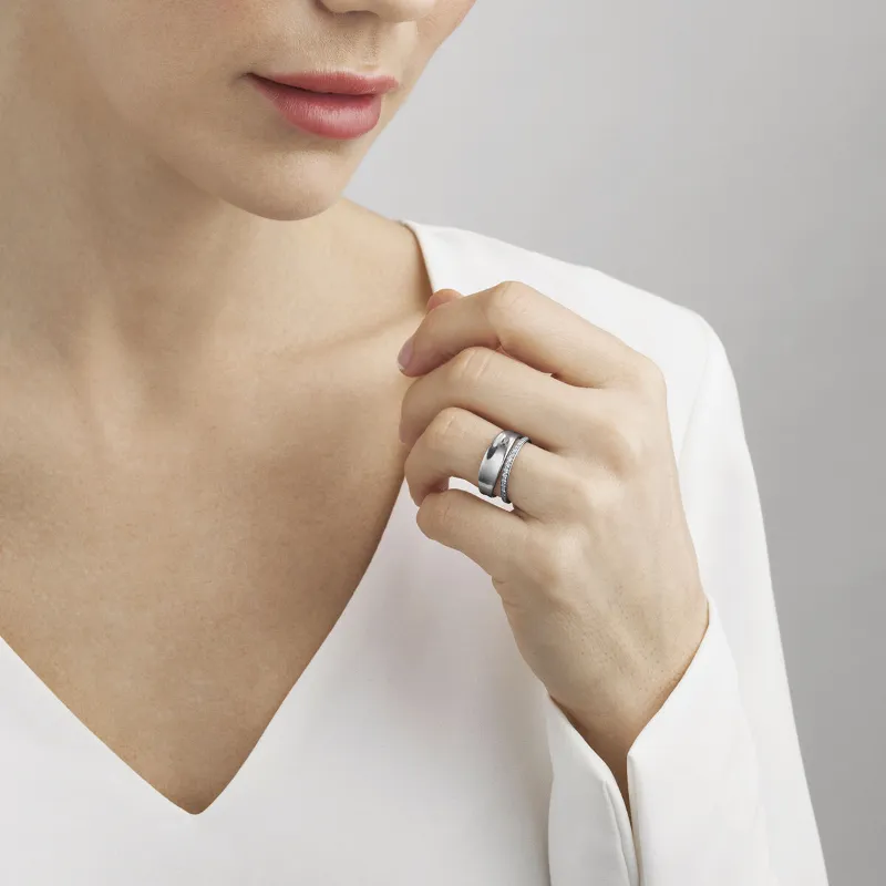 Georg Jensen Marcia Sterling Silver 0.17ct Diamond Ring D