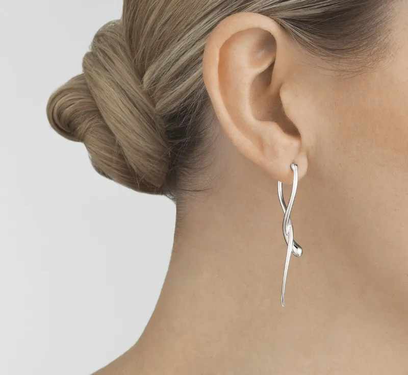 Georg Jensen Mercy Sterling Silver Twisted Long Drop Earrings