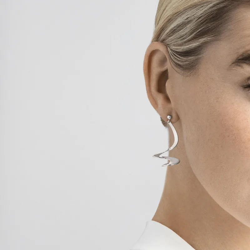 Georg Jensen Mobius Sterling Silver Drop Earrings