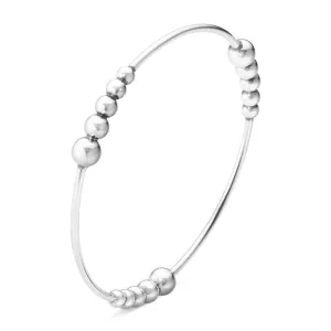 Georg Jensen Moonlight Grapes Sterling Silver Beaded Bangle Size Small D