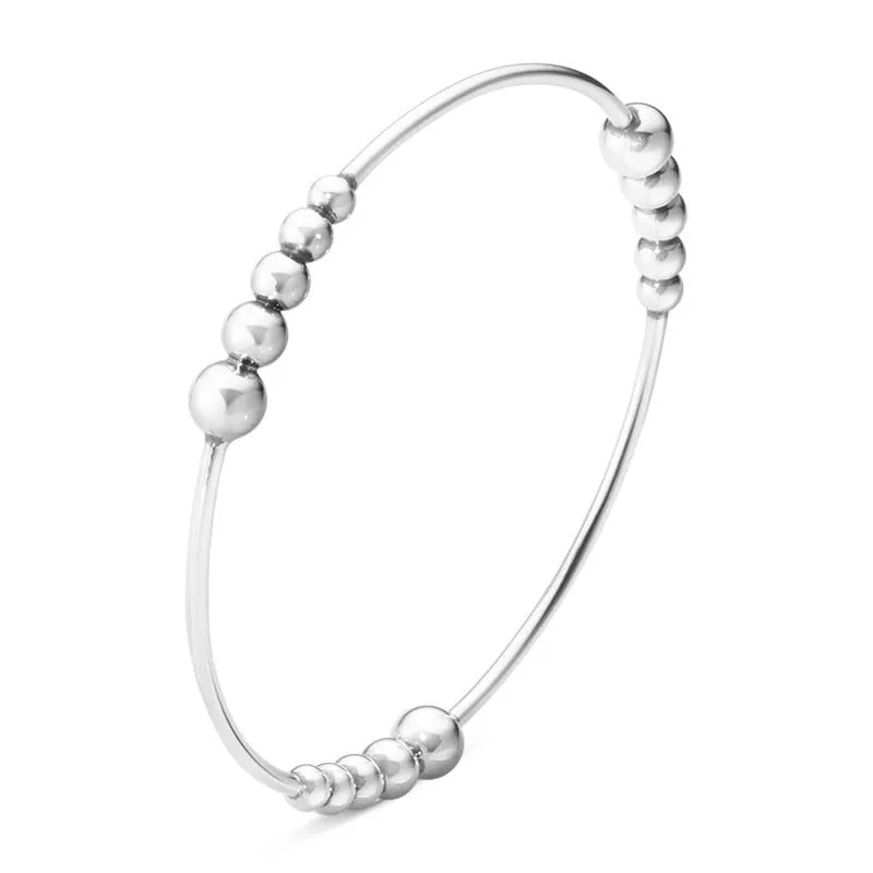 Georg Jensen Moonlight Grapes Sterling Silver Beaded Bangle Size Small D