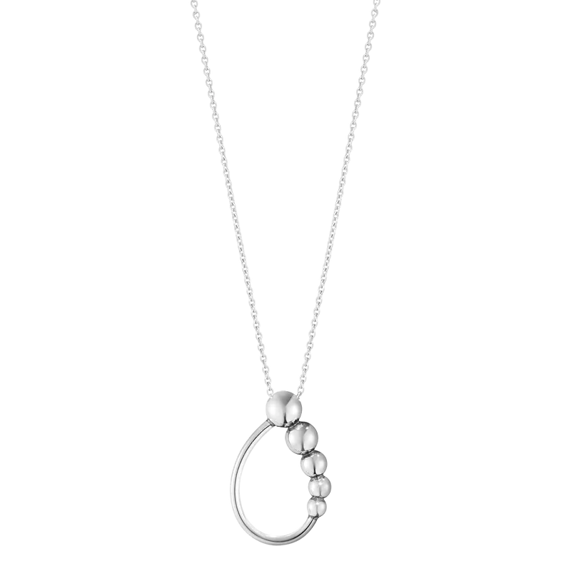 Georg Jensen Moonlight Grapes Sterling Silver Beaded Loop Necklace D