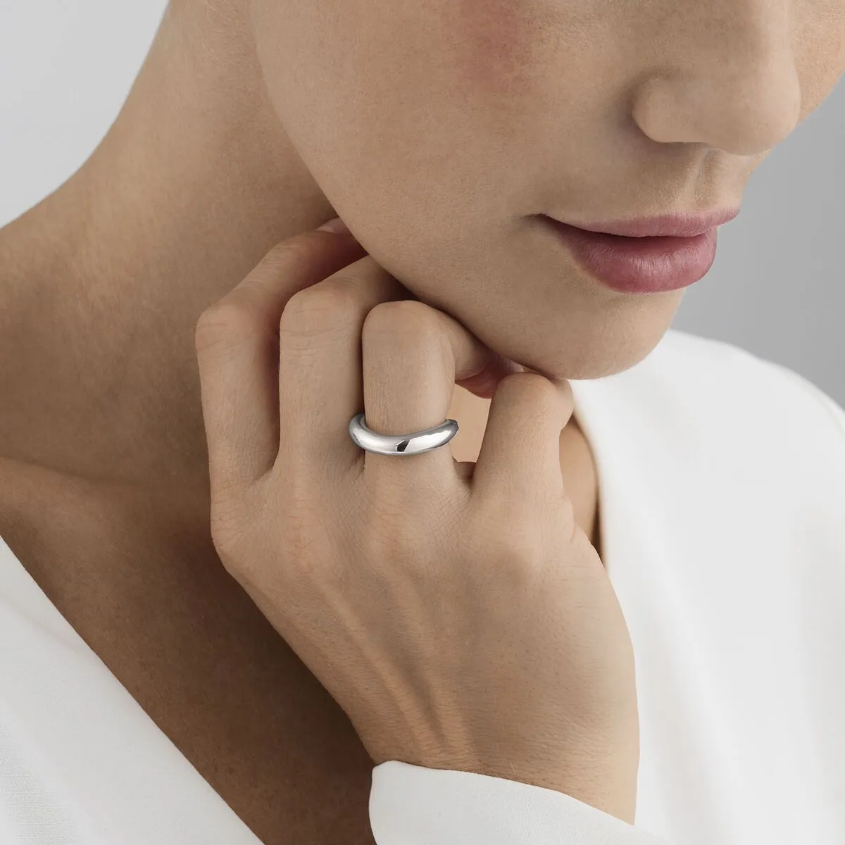 Georg Jensen Offspring Matte Sterling Silver Ring