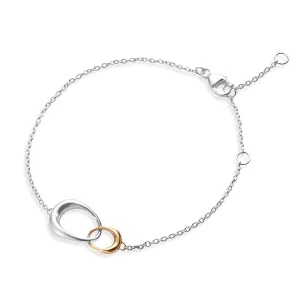Georg Jensen Offspring Sterling Silver 18ct Rose Gold Bracelet