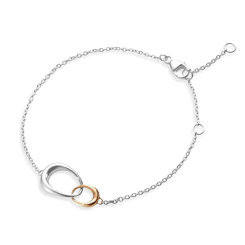 Georg Jensen Offspring Sterling Silver 18ct Rose Gold Bracelet